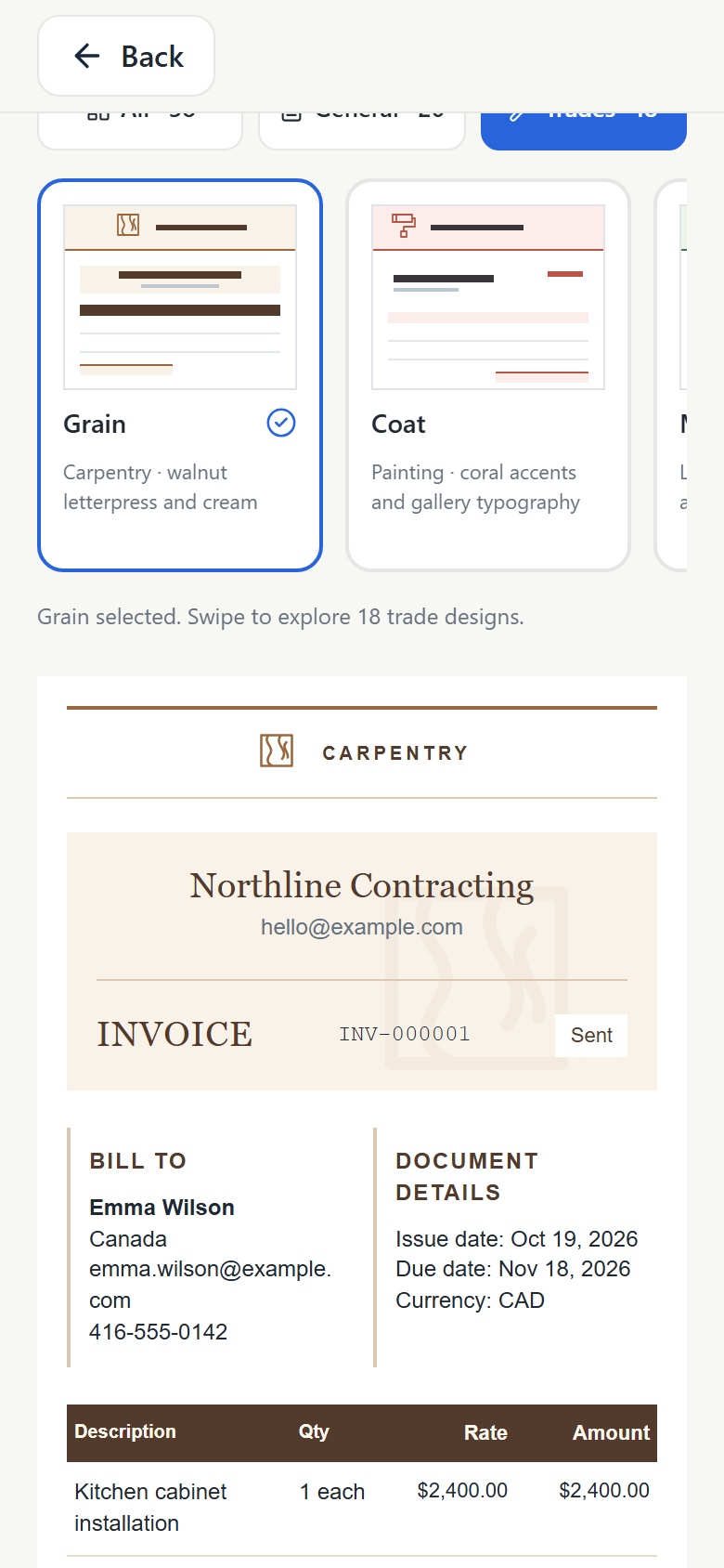 See the document your customer sees