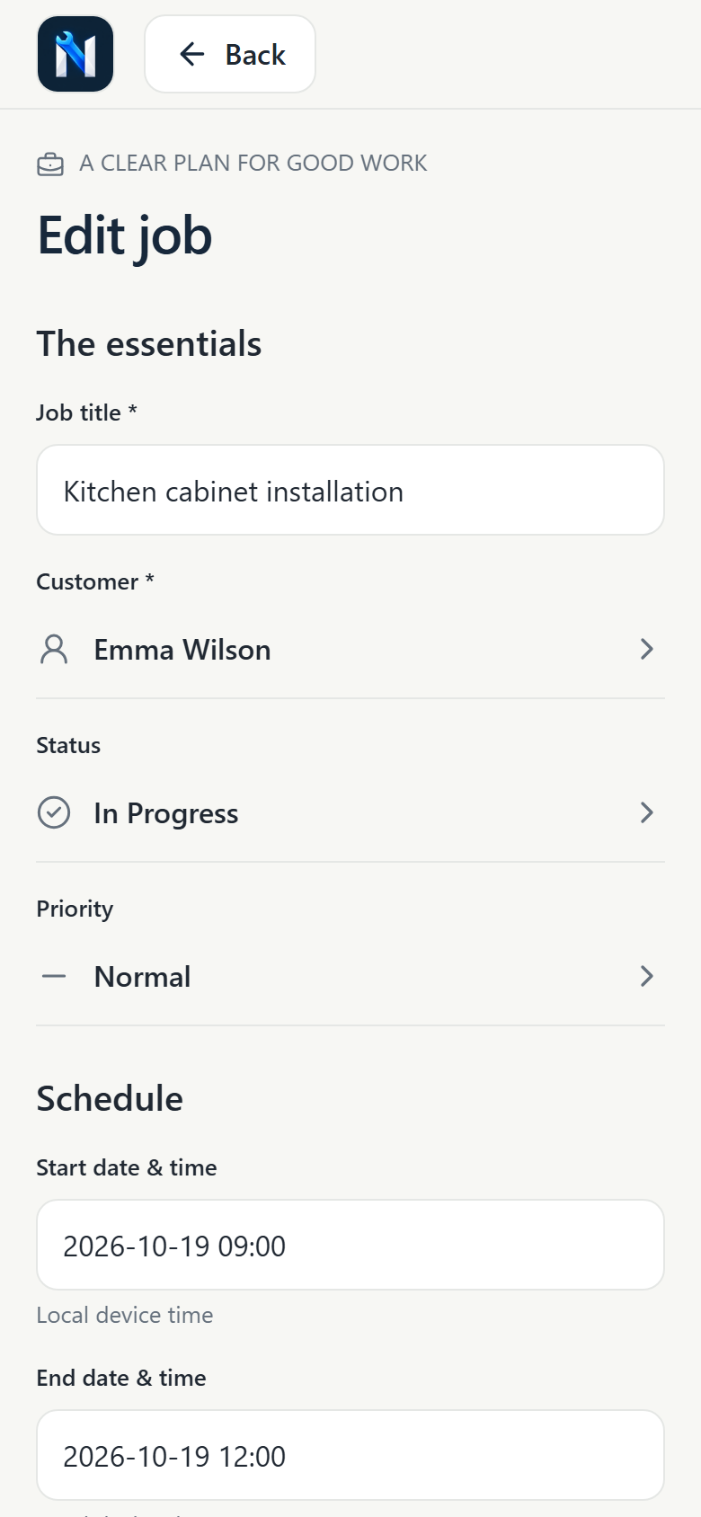 Plan the job before the first visit
