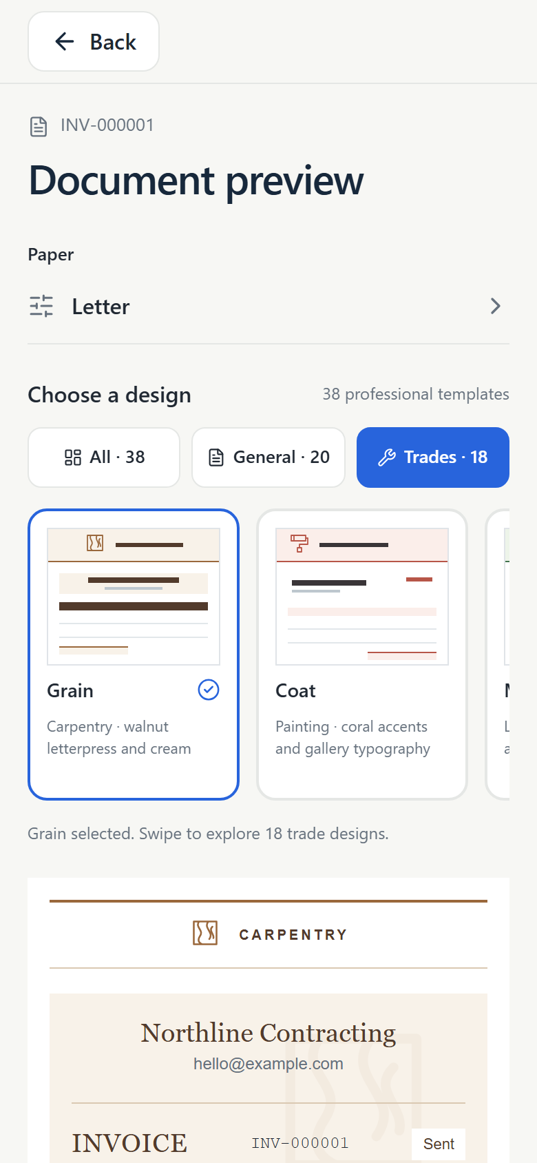 A document that fits your trade